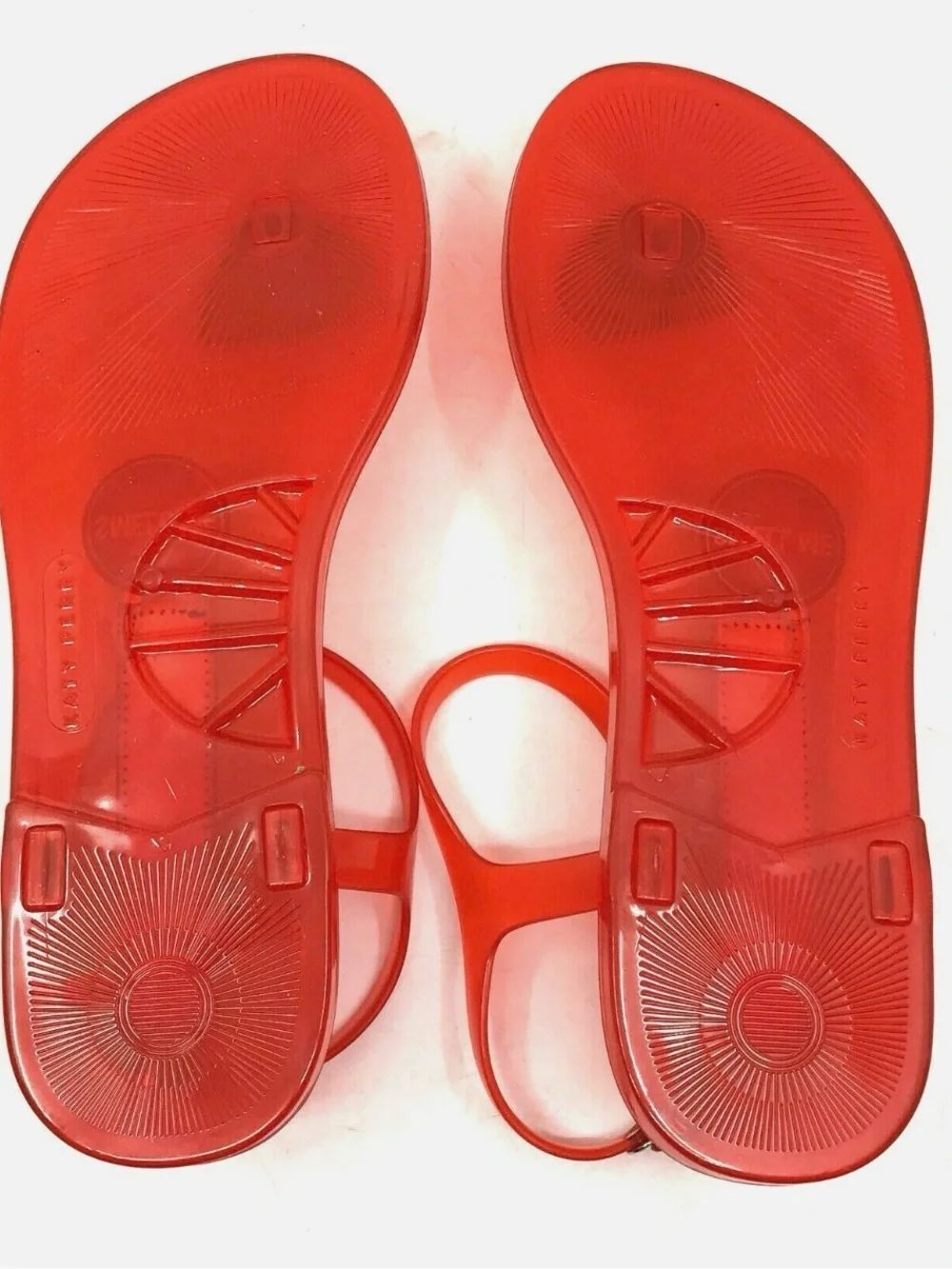 Katy Perry Collections Red Jelly Sandals with Watermelon Charm - Picture 2 of 6